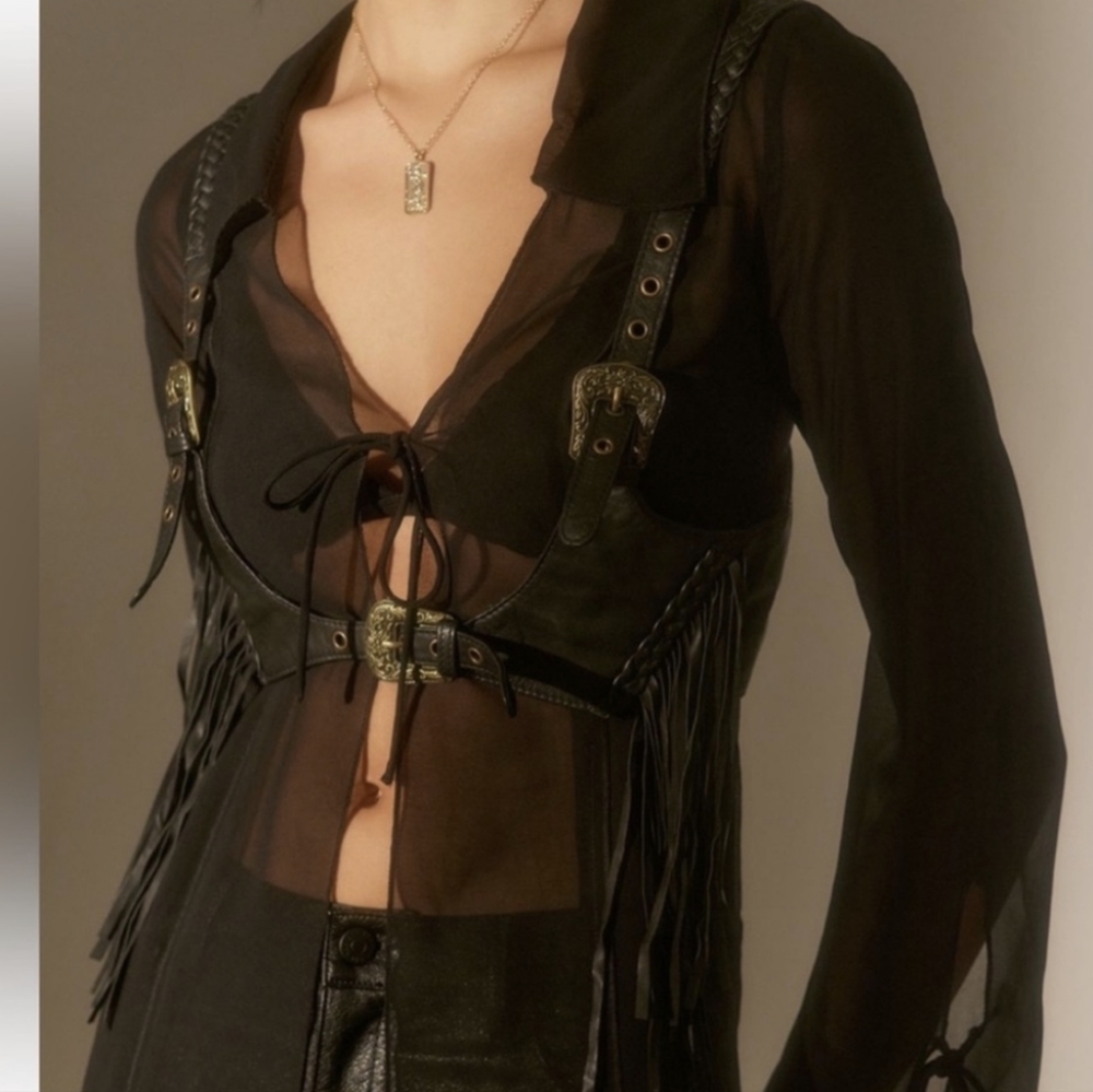 Urban Outfitters Genuine Leather Tassel Harness.